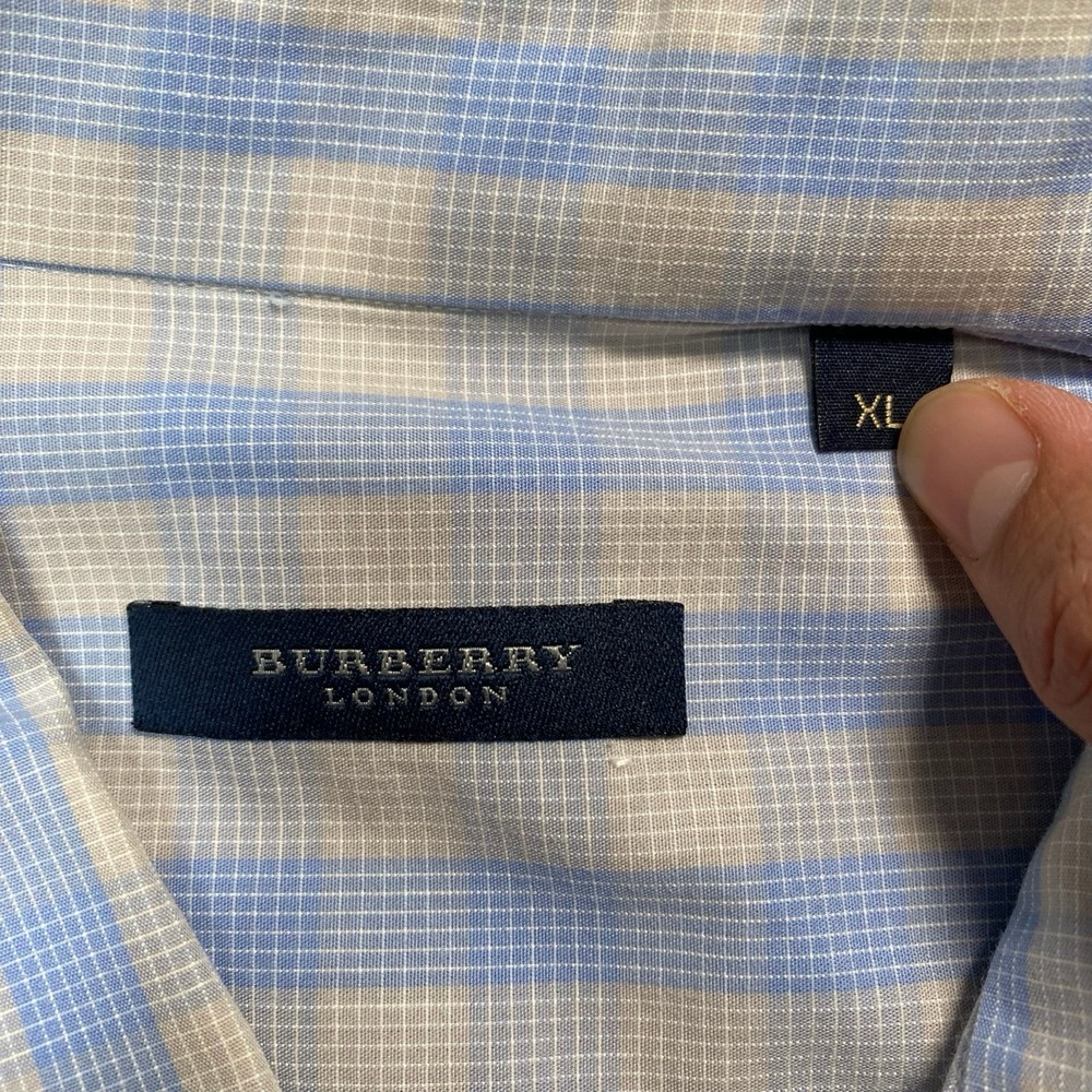 Burberry London Gitman Bros Shirt XL Mens L/S Button Up Blue Plaid - Picture 7 of 7